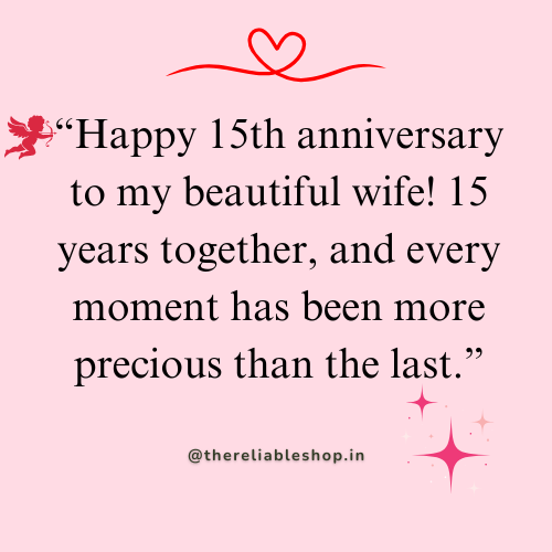 15th wedding anniversary wishes for wife