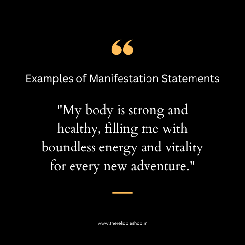 Examples of Manifestation Statements