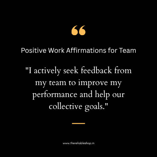 Positive Work Affirmations for Team