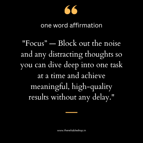 one word affirmation